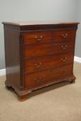 George III mahogany chest, rectangular moulded top above two short and three long drawers,