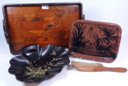 Victorian lacquered crumb tray,