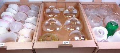 Shop Stock - Eighteen small glass light shades with frill edges and a similar style glass centre