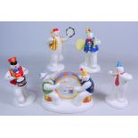 Five Coalport The Snowman musical figurines; 'Lets make some Noise', 'The Soloist', 'Party Time',