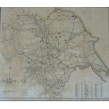 'The Turnpike Roads of Yorkshire' with contemporary outline colouring, early 19th century,