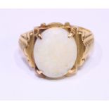 Gold ring tested to 22ct set with an opal approx 6.