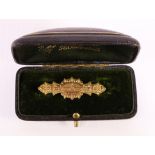 Victorian gold diamond set keepsake bar brooch stamped 9ct approx 1.