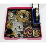 Three pairs of 9ct gold ear-rings stamped 375, two silver-gilt flower bangles,