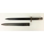 German Bayonet, wooden grip stamped J432, 28cm straight fullered blade stamped, Simson & Co.