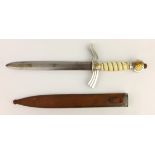 WW2 German Luftwaffe type Dagger, Swastika pommel with wire bound composition grip, 21cm blade,