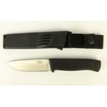 Fallkniven AB F1 Survival Knife with rubber grip and steel blade as used by the Swedish National