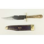 Victorian Bowie Knife, 15.5cm engraved blade by Edward Blaydes & Co.