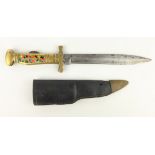 20th century folding Bowie knife, 18cm single edge blade stamped 'Superior Steel Blade',