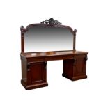 Large Victorian mahogany mirror back sideboard,