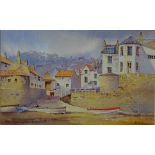 'Robin Hoods Bay Yorkshire', watercolour signed by Kenneth. W. Burton (British 1946-) 13.5cm x 21.