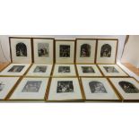 Collection of seventeen engravings by Albert Henry Payne (British 1812-1902) hand finished,