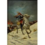 The Bugler in Battle, 20th century on wood panel unsigned 40.5cm x 26.