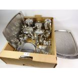 Old Hall stainless steel teaware, three piece set, Robert Welch teapot & hot water pot,