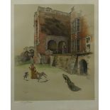 Bramshill House Hampshire, colour print signed by Cecil Aldin (British 1870-1935) pub.