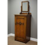 Early 20th century Gentleman's wardrobe with raised swing mirror, W66cm, H182cm,