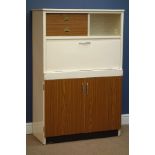 1950s/60s melamine kitchen cabinet with combination of drawers and cupboards,