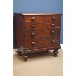 18th century Georgian mahogany chest, four graduating drawers, canted fluted corners,