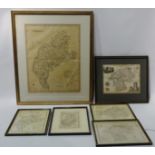 Collection of 19th century hand coloured maps including Cumberland, pub.1830 by T.J.