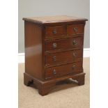 Small reproduction mahogany chest, W49cm, H62cm,