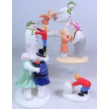 Five Coalport The Snowman figurines; 'The Snow Ball', The Finishing Touch', The Adventure Begins',