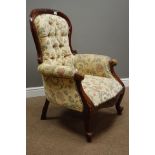 Victorian style mahogany framed upholstered armchair Condition Report <a