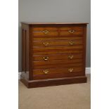 Edwardian walnut chest, rectangular moulded top above two short and two long drawers,