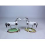 Two Chelsea style models of grey horses with gold anchor marks (2) Condition Report