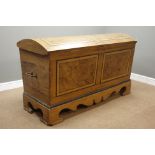 19th century pine domed top storage chest with scumbled wood effects,