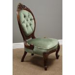 Victorian style mahogany framed nursing chair,