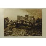 Ripon Cathedral, etching signed in pencil by Charles Bird (British 1856-1916) pub.