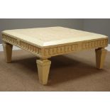 Stanley square limed oak coffee table with inset marble finish top (102cm x 102cm, H46cm),