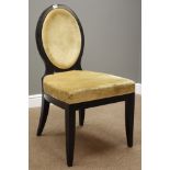 Ebonised wood framed cameo back chair with upholstered seat and back Condition Report