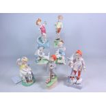 Royal Worcester month of the year figures for April, May, July, September, October, & November,