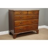 Georgian figured mahogany chest, rectangular top with moulded edge,