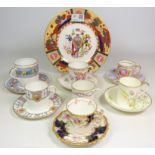 19th century and later cabinet cups and saucers including Dresden, Spode, Coalport,