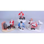 Four Coalport Father Christmas figurines; 'Line Dancing', 'Home Comforts',
