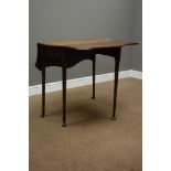 19th century mahogany drop leaf table, shaped moulded top,