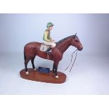 Beswick Connoisseur model 'Nijinsky with Lester Piggott up', on oval plinth,