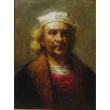 Portrait of Rembrandt, 20th century oil on canvas unsigned 39.5cm x 29.