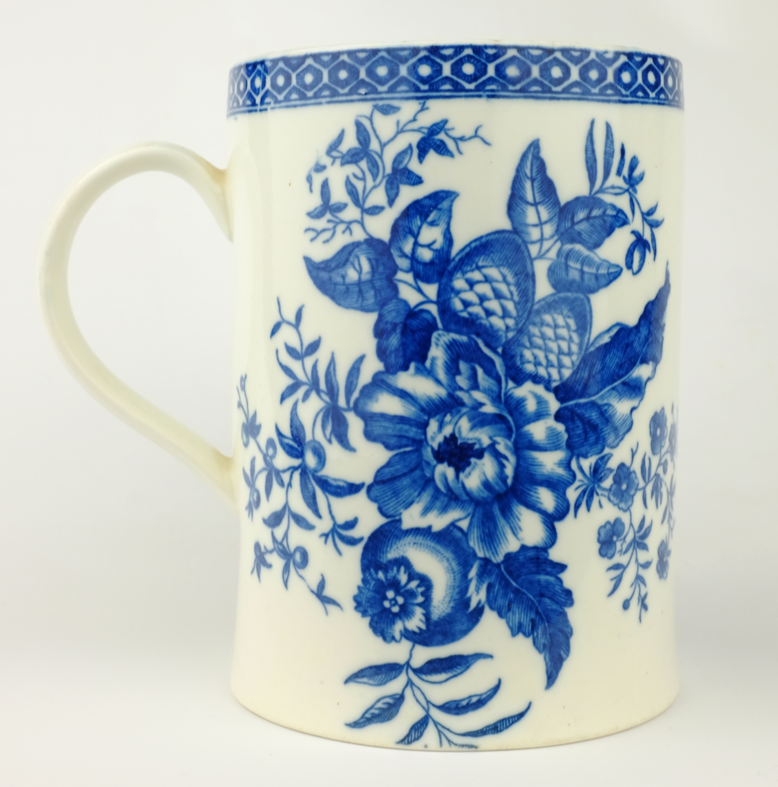 Caughley quart jug, c1780, decorated in the 'Pine Cone' pattern below a diaper border, - Image 2 of 5