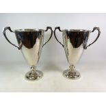 Pair of large silver-plated trophies, H41cm Condition Report <a href='//www.