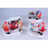 Three Coalport Father Christmas figurines; 'Special Deliveries', 'All Home-Made' & 'Almost There',