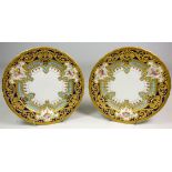 Pair of early 20th century Royal Crown Derby tea plates from the E.H.
