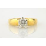 18ct gold single stone brilliant cut diamond ring approx 0.