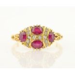 Edwardian 18ct ruby and diamond ring Birmingham 1902 Condition Report Approx 2.