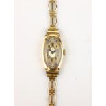 Ladies 9ct gold wristwatch hallmarked on rolled gold strap Condition Report <a