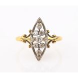 Diamond set open marquise ring stamped 18ct Condition Report Approx 3.