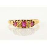 Edwardian 18ct gold ruby and diamond ring Chester 1901 Condition Report Approx 2.