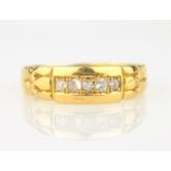 18ct gold five stone channel set diamond ring Chester 1891 Condition Report Approx 3.